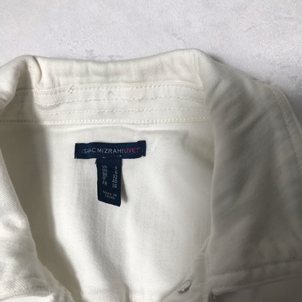 Isaac Mizrahi White Jean Jacket - Picture 3 of 5